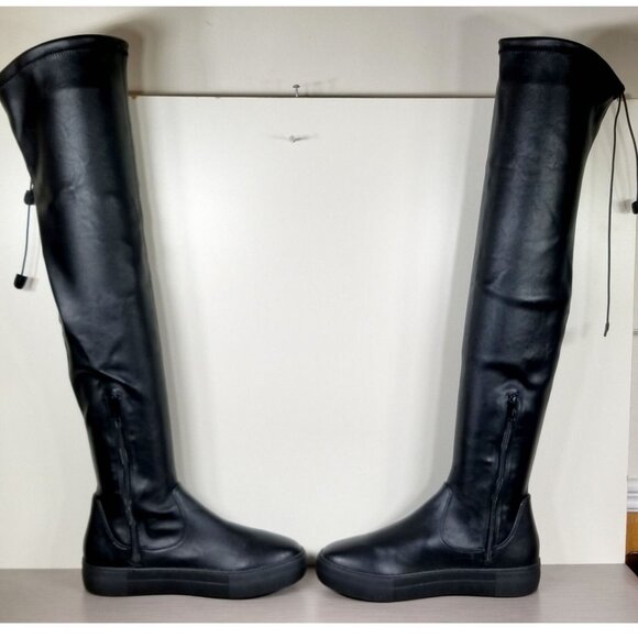 J/Slides ARY-B Over-The-Knee Boot, Black Faux Leather, Womens Various Sizes - Picture 7 of 8